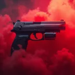 9mm pistol on table